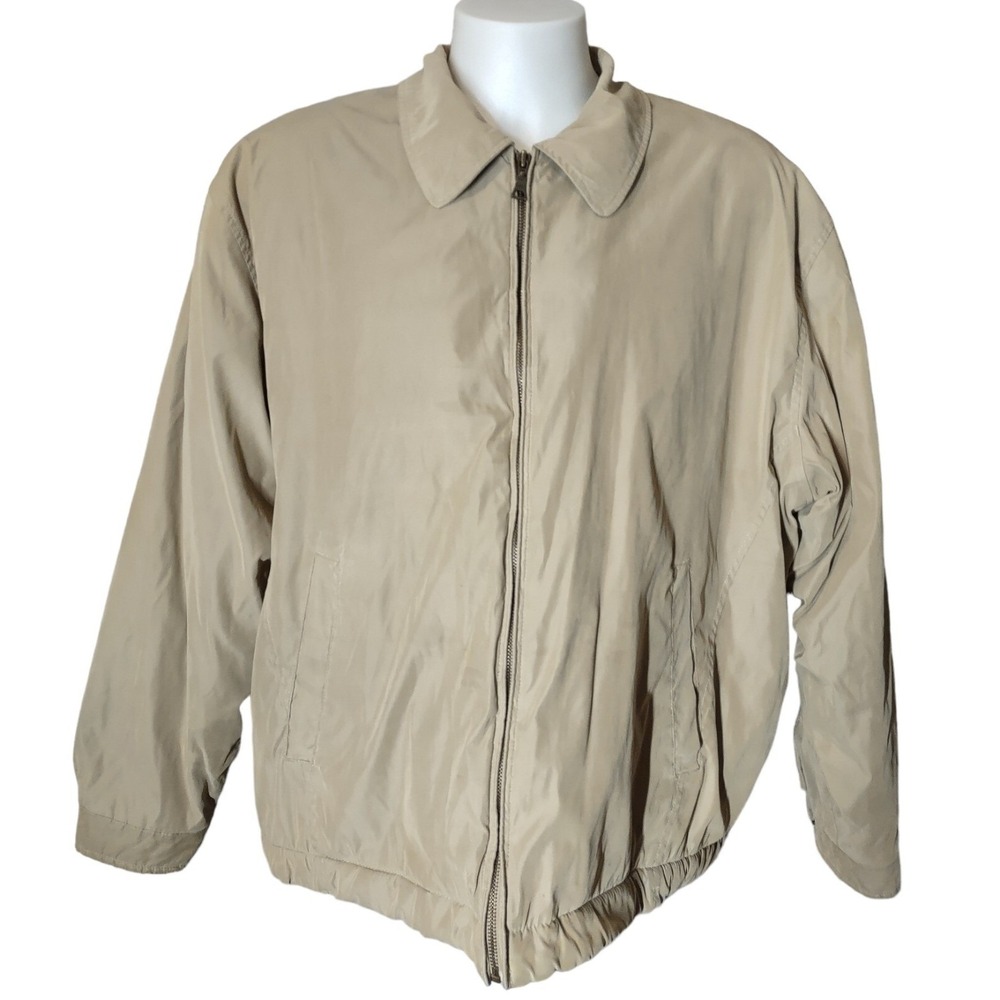 Croft & Barrow Jacket XXL Men Gorp Core Norm Core Tan Windbreaker Full Zip Beige